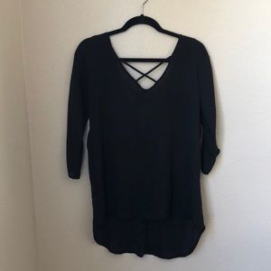 Black chiffon top